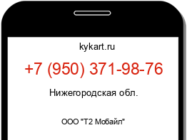 Информация о номере телефона +7 (950) 371-98-76: регион, оператор