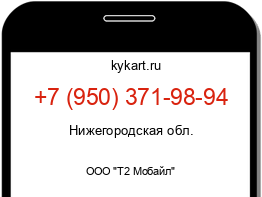 Информация о номере телефона +7 (950) 371-98-94: регион, оператор