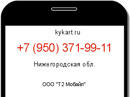 Информация о номере телефона +7 (950) 371-99-11: регион, оператор
