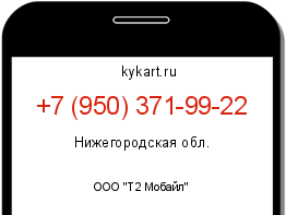 Информация о номере телефона +7 (950) 371-99-22: регион, оператор