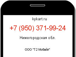 Информация о номере телефона +7 (950) 371-99-24: регион, оператор