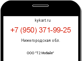Информация о номере телефона +7 (950) 371-99-25: регион, оператор