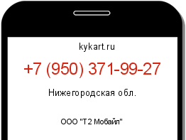 Информация о номере телефона +7 (950) 371-99-27: регион, оператор