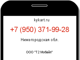 Информация о номере телефона +7 (950) 371-99-28: регион, оператор