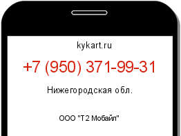 Информация о номере телефона +7 (950) 371-99-31: регион, оператор