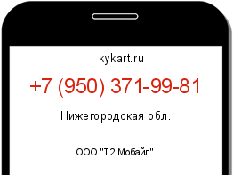 Информация о номере телефона +7 (950) 371-99-81: регион, оператор