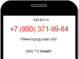 Информация о номере телефона +7 (950) 371-99-84: регион, оператор