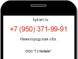 Информация о номере телефона +7 (950) 371-99-91: регион, оператор