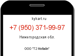 Информация о номере телефона +7 (950) 371-99-97: регион, оператор