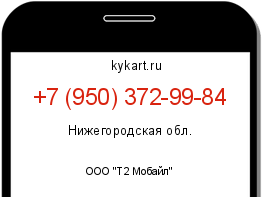 Информация о номере телефона +7 (950) 372-99-84: регион, оператор