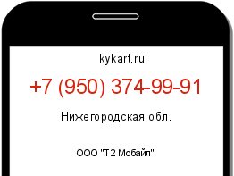 Информация о номере телефона +7 (950) 374-99-91: регион, оператор
