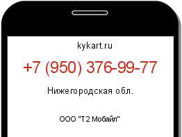 Информация о номере телефона +7 (950) 376-99-77: регион, оператор