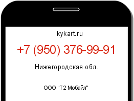 Информация о номере телефона +7 (950) 376-99-91: регион, оператор