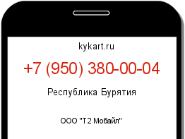 Информация о номере телефона +7 (950) 380-00-04: регион, оператор