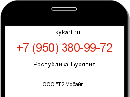 Информация о номере телефона +7 (950) 380-99-72: регион, оператор