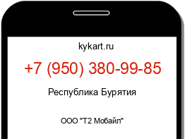 Информация о номере телефона +7 (950) 380-99-85: регион, оператор