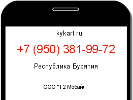 Информация о номере телефона +7 (950) 381-99-72: регион, оператор