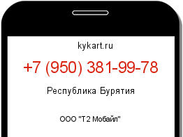 Информация о номере телефона +7 (950) 381-99-78: регион, оператор