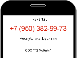 Информация о номере телефона +7 (950) 382-99-73: регион, оператор