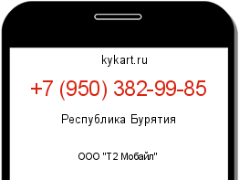 Информация о номере телефона +7 (950) 382-99-85: регион, оператор