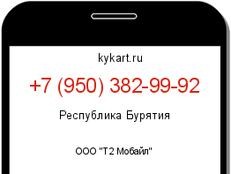 Информация о номере телефона +7 (950) 382-99-92: регион, оператор