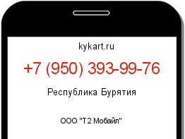 Информация о номере телефона +7 (950) 393-99-76: регион, оператор