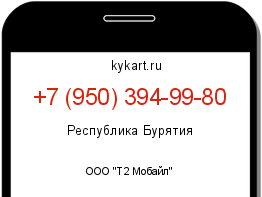 Информация о номере телефона +7 (950) 394-99-80: регион, оператор