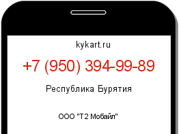 Информация о номере телефона +7 (950) 394-99-89: регион, оператор