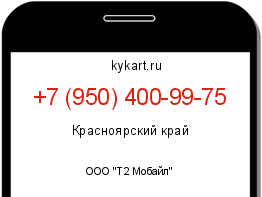 Информация о номере телефона +7 (950) 400-99-75: регион, оператор