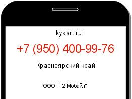 Информация о номере телефона +7 (950) 400-99-76: регион, оператор