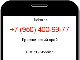 Информация о номере телефона +7 (950) 400-99-77: регион, оператор