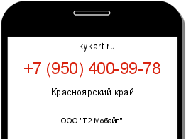 Информация о номере телефона +7 (950) 400-99-78: регион, оператор