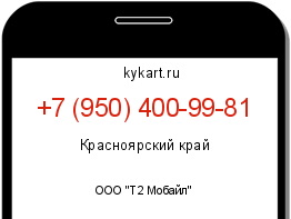 Информация о номере телефона +7 (950) 400-99-81: регион, оператор