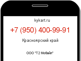 Информация о номере телефона +7 (950) 400-99-91: регион, оператор