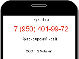 Информация о номере телефона +7 (950) 401-99-72: регион, оператор