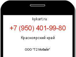 Информация о номере телефона +7 (950) 401-99-80: регион, оператор