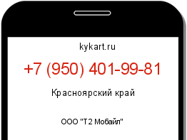 Информация о номере телефона +7 (950) 401-99-81: регион, оператор