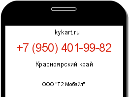 Информация о номере телефона +7 (950) 401-99-82: регион, оператор