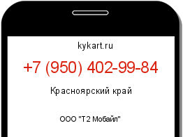 Информация о номере телефона +7 (950) 402-99-84: регион, оператор