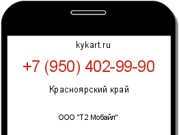 Информация о номере телефона +7 (950) 402-99-90: регион, оператор