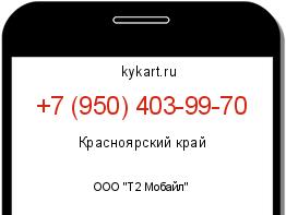 Информация о номере телефона +7 (950) 403-99-70: регион, оператор