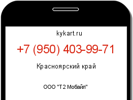 Информация о номере телефона +7 (950) 403-99-71: регион, оператор