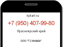 Информация о номере телефона +7 (950) 407-99-80: регион, оператор