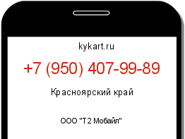 Информация о номере телефона +7 (950) 407-99-89: регион, оператор