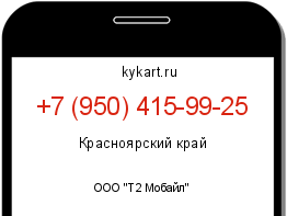 Информация о номере телефона +7 (950) 415-99-25: регион, оператор