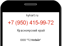 Информация о номере телефона +7 (950) 415-99-72: регион, оператор