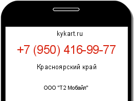 Информация о номере телефона +7 (950) 416-99-77: регион, оператор
