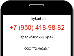 Информация о номере телефона +7 (950) 418-98-82: регион, оператор