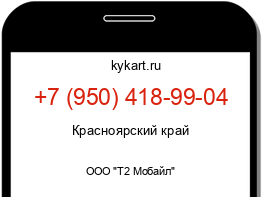 Информация о номере телефона +7 (950) 418-99-04: регион, оператор