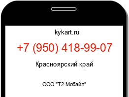 Информация о номере телефона +7 (950) 418-99-07: регион, оператор